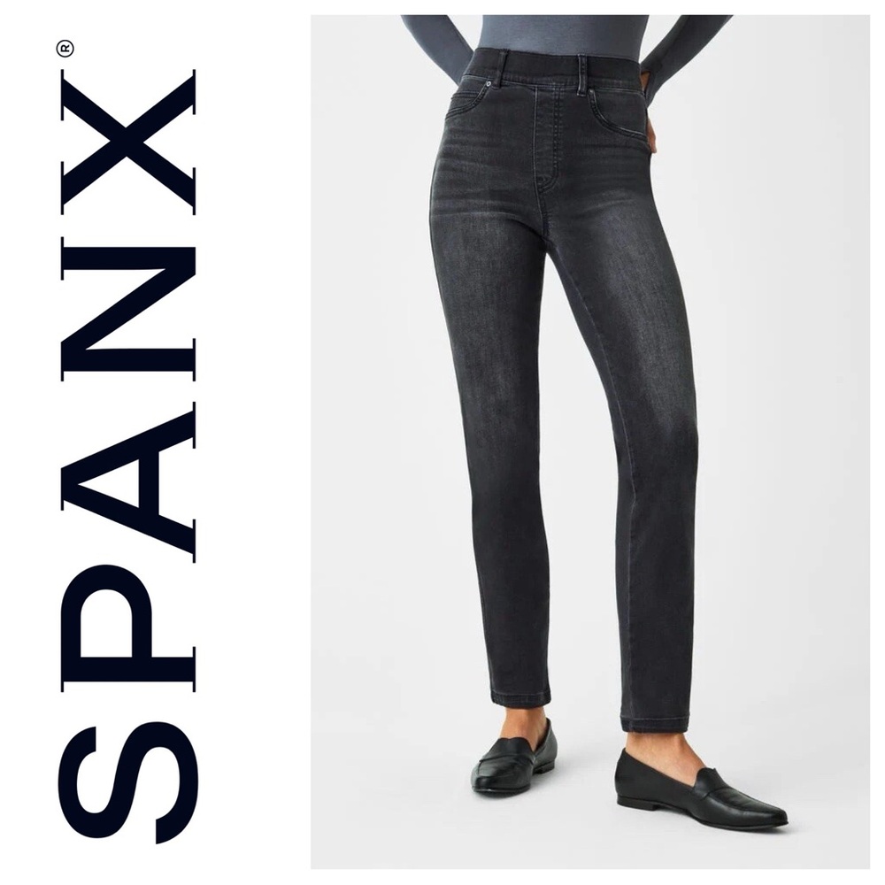 🆕 SPANX Women's vintage Black straight leg Jeans Size XS J11